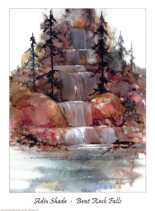 Framed Bent Rock Falls Print