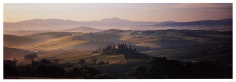 Framed Tuscany House Sunrise Print