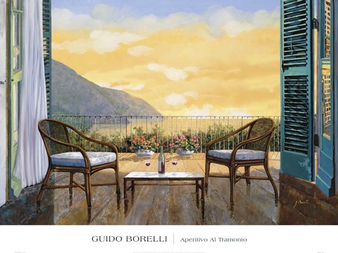 Framed Aperitivo Al Tramonto Print