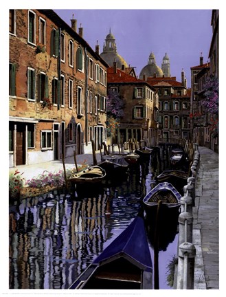Framed La Barche Sul Canale Print