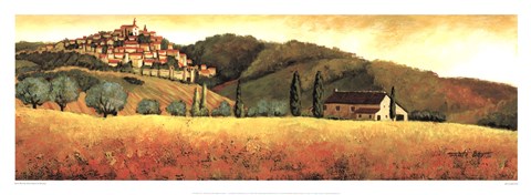 Framed Olive Season In Tuscany Print