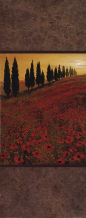 Framed Poppy Field Panel II Print