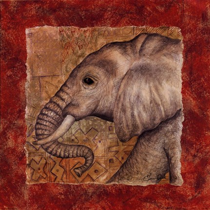 Framed Elephant Safari Print