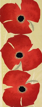 Framed Dancing Poppies Print