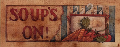 Framed Soup's On Print