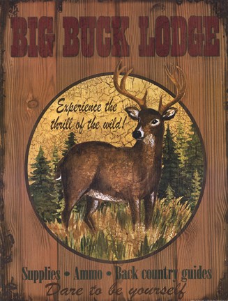 Framed Big Buck Lodge Print