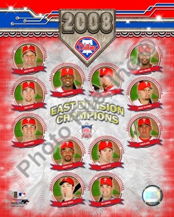 Framed Philadelphia Phillies 2008 National League East Division Winners Team Composite Print