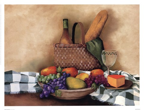 Framed Basket And Bowl Print