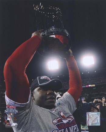 Framed Ryan Howard with 2008 World Series Trophy Print