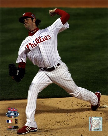Framed Cole Hamels Game 5 of the 2008 World Series Print