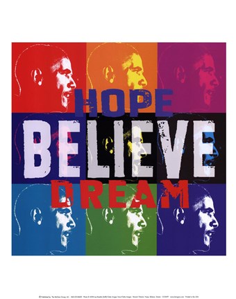Framed Barack Obama: Hope, Believe, Dream Print