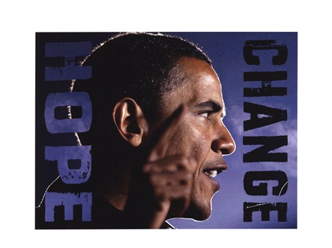 Framed Barack Obama: Hope, Change Print