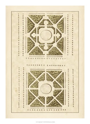 Framed Garden Maze IV Print