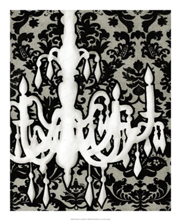 Framed Patterned Chandelier II Print
