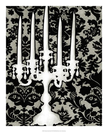 Framed Patterned Candelabra II Print