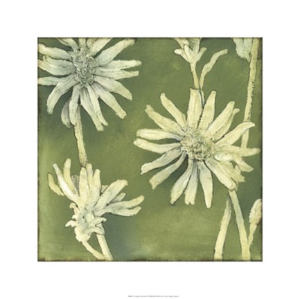 Framed Verdigris Blossoms III Print