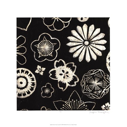 Framed Silver Floral Cascade II Print