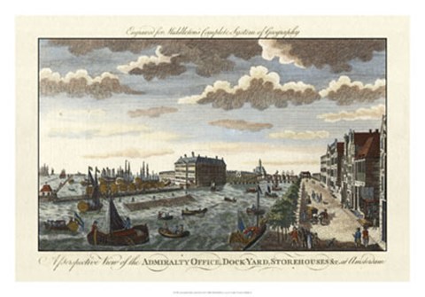 Framed Amsterdam Harbor &amp; Dock-yard Print