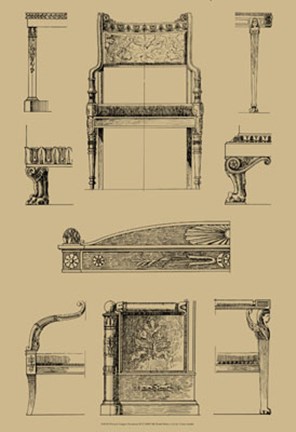 Framed French Empire Furniture II Print