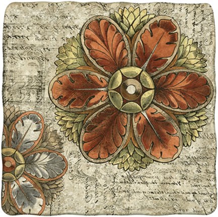 Framed Vintage Rosette I Print