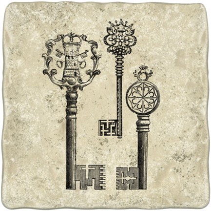 Framed Antique Keys I Print