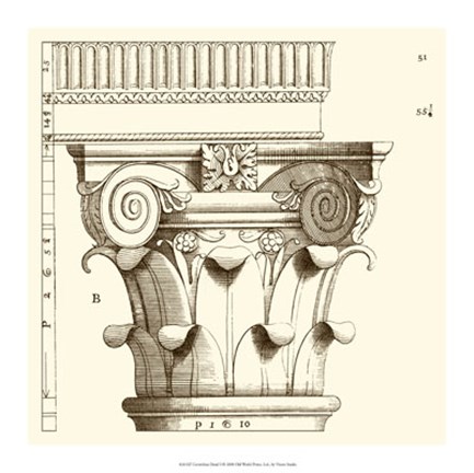 Framed Corinthian Detail I Print