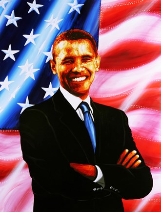Framed Barack Obama - painting Print