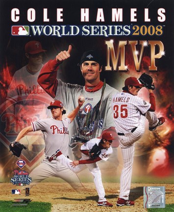 Framed Cole Hamels 2008 World Series MVP Portrait Plus Print