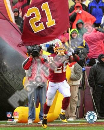 Framed Clinton Portis 2008 With Sean Taylor Flag Print