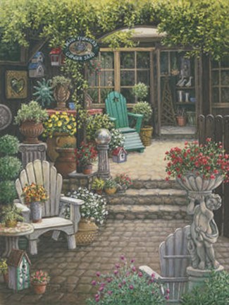 Framed Miss Trawick&#39;s Garden Shop Print