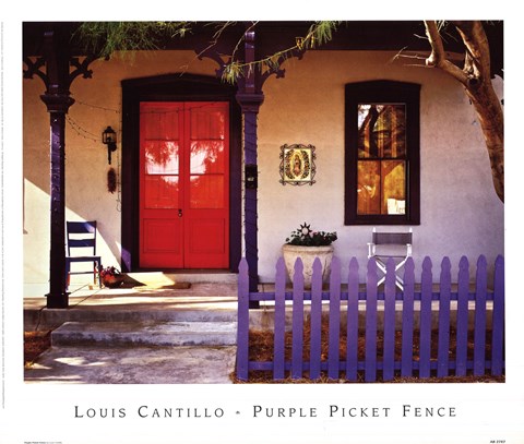 Framed Purple Picket Fence Print
