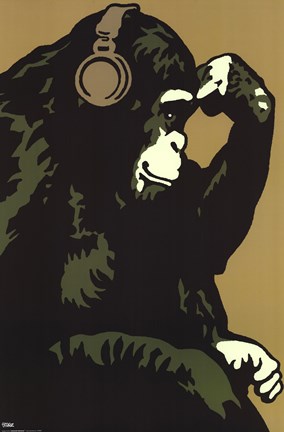 Framed Monkey Thinker Print
