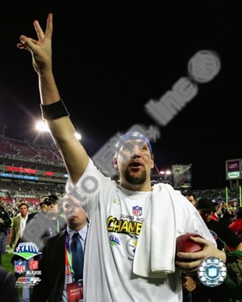 Framed Ben Roethlisberger Celebrates - Super Bowl XLIII - #7 Print