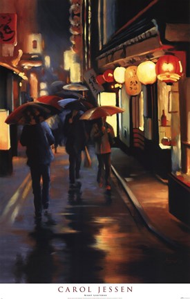 Framed Night Lanterns Print