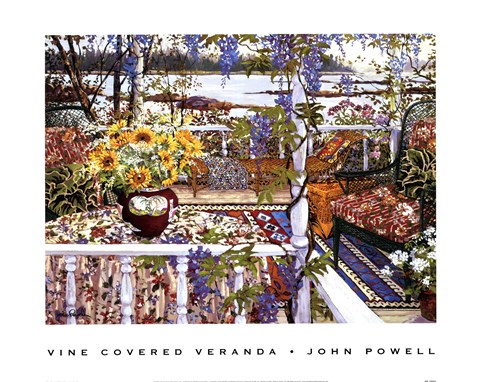 Framed Vine Covered Veranda Print