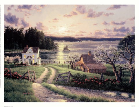 Framed Island Sunset Print