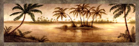Framed Golden Tropics I Print
