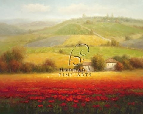 Framed Fields of Red and Gold II Print