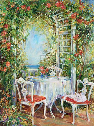 Framed Tea With Kitty Print