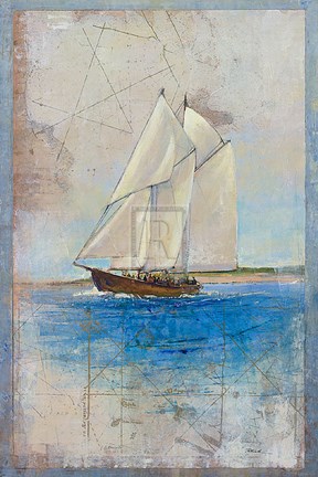 Framed Boats And Maps Print