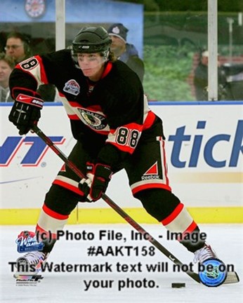 Framed Patrick Kane 2008-09 NHL Winter Classic Action Print