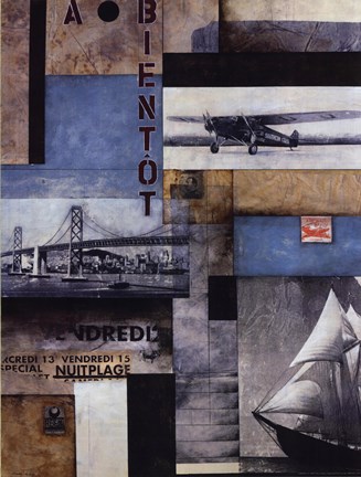 Framed I Sea By Air By Land II Print