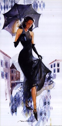 Framed Venice In The Rain Print