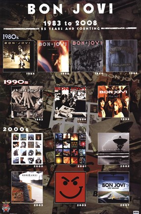 Framed Bon Jovi - Album Covers Print