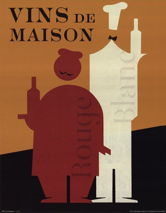 Framed Vins de Maison Print