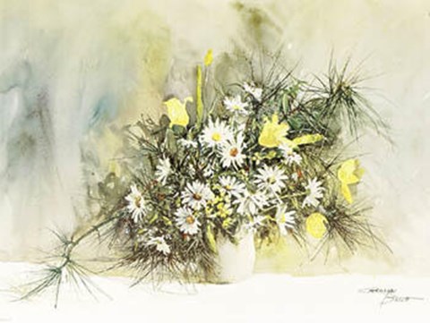 Framed Tulips And Daisies Print