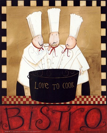 Framed 3 Chefs Soup Bistro 1 Print