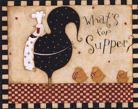 Framed What's for Supper Print