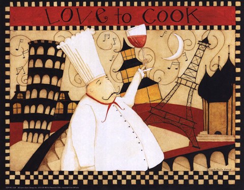 Framed Love to Cook Print