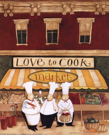 Framed Love to Cook Market Print